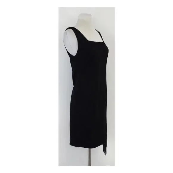 CD Greene - Black Beaded Asymmetrical Hem Dress Sz M